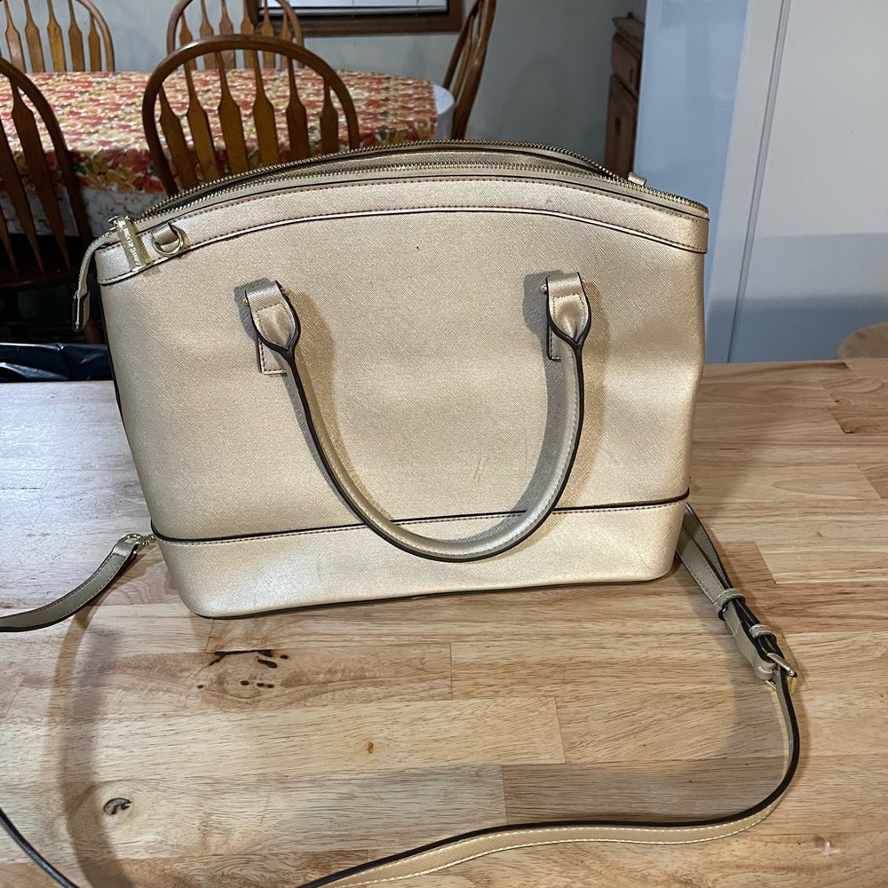 Anne Klein Gold Dome-shaped Shoulder Bag